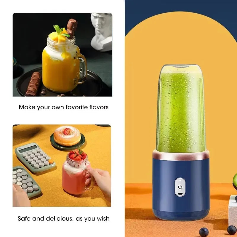 Portable USB Blender Bottle – 6-Blade Personal Juicer